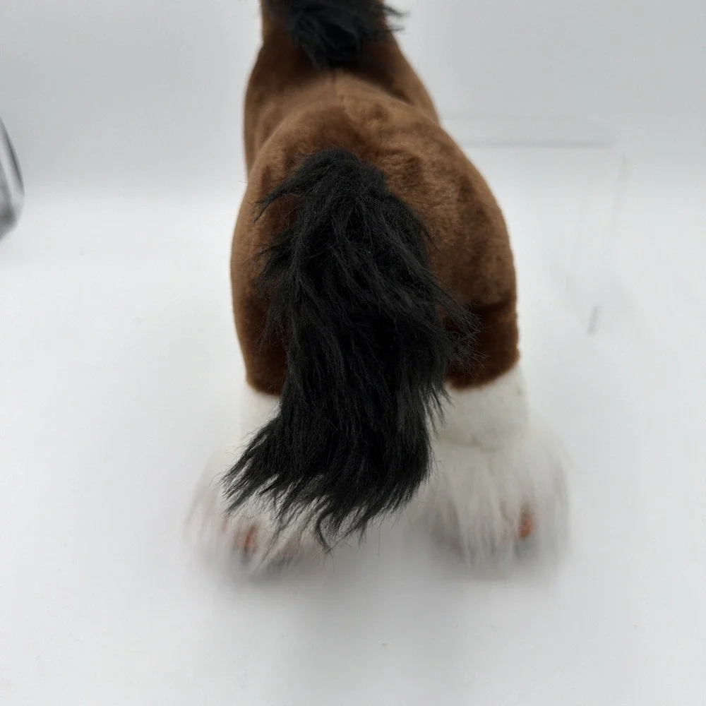 Wild Republic Clydesdale Horse Plush Stuffed‎ Animal Brown White With Black Mane